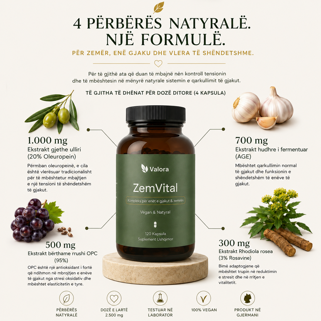 ZemVital — 4 përbërës natyralë